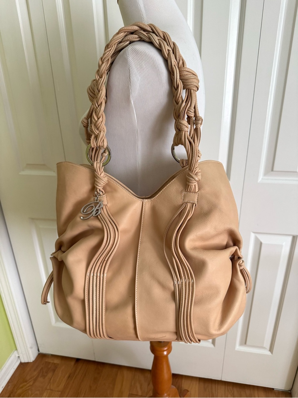 BLUMARINE Tan Leather Shoulder Bag EUC